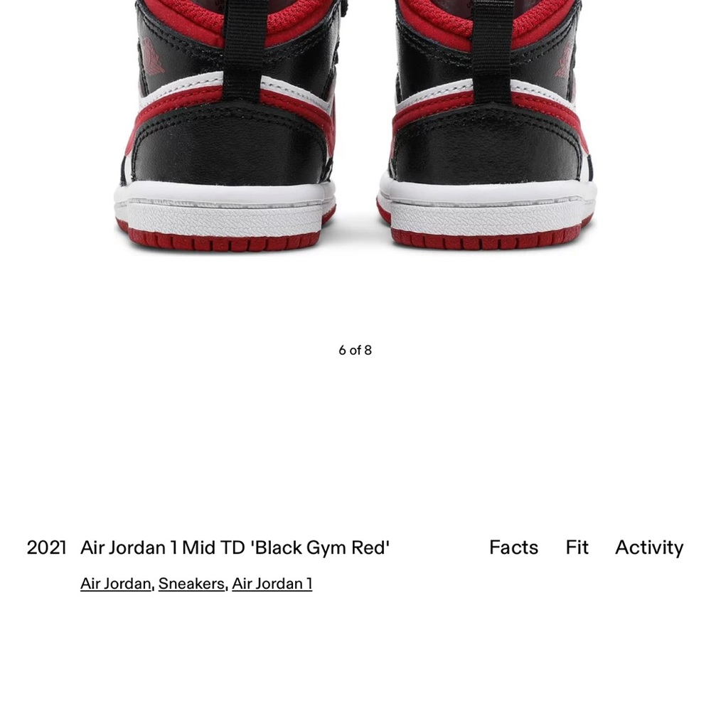 Nike Jordan 1 mid red/black -Toddler size 4c - Picture 8 of 8